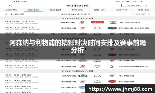 阿森纳与利物浦的精彩对决时间安排及赛事前瞻分析